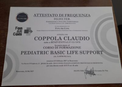 attestato pediatric basic life support claudio coppola
